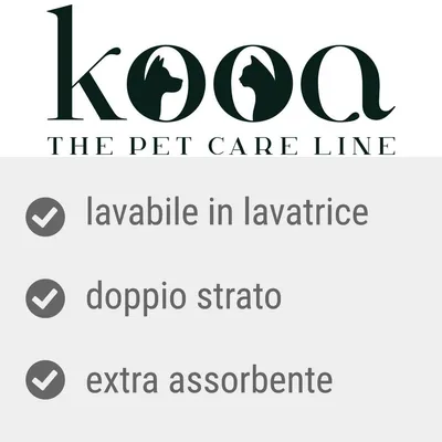 kooa THE PET CARE LINE, lavabile in lavatrice, doppio strato, extra assorbente
