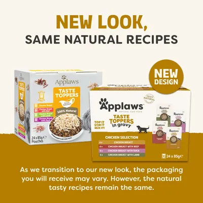 Applaws Taste Toppers in Gravy Saver Pack 24 x 85g - Chicken Selection (4 Varieties) Applaws Taste Toppers in Gravy Saver Pack 24 x 85g - Chicken Selection (4 Varieties)