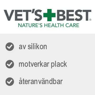 VET'S BEST NATURE'S HEALTH CARE. av silikon, motverkar plack, återanvändbar.