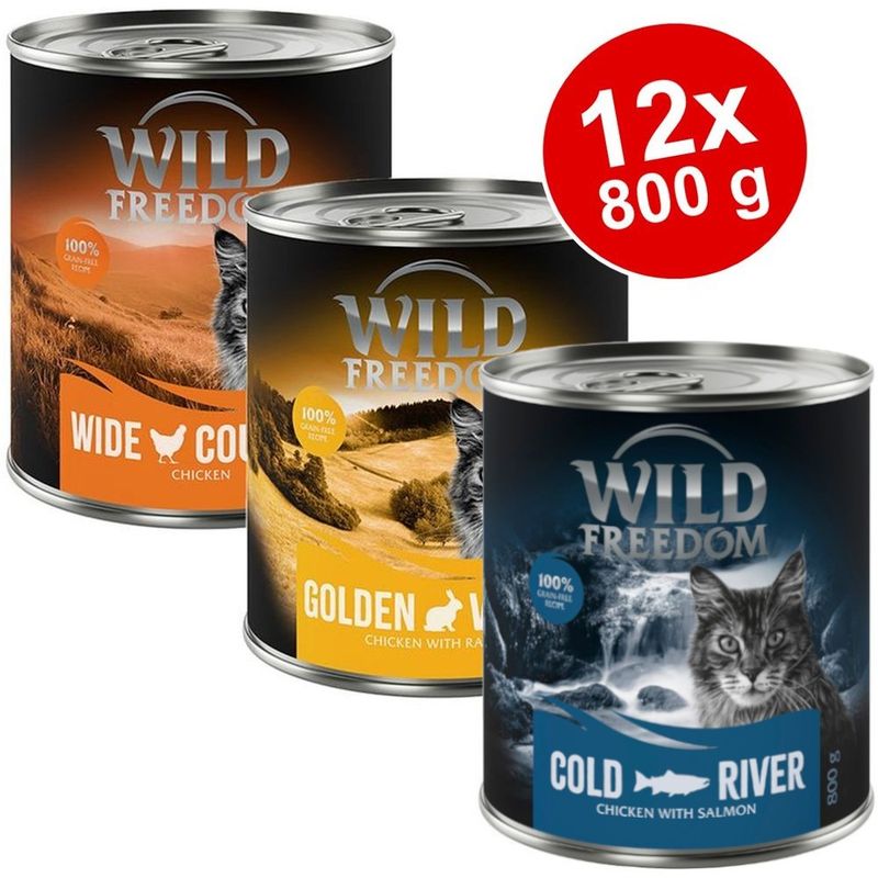 Lot Wild Freedom Adult 12 x 800 g -  sans céréales pour chat