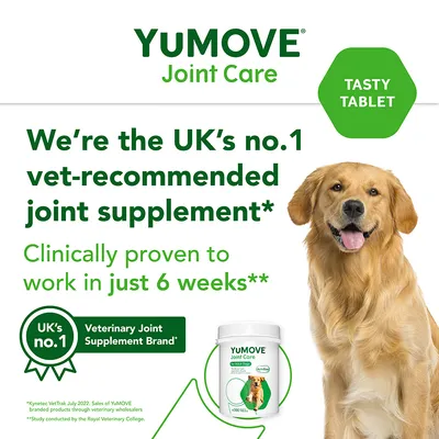 YuMOVE Joint Care. UK’s no.1 von Tierärzten empfohlenes Gelenkergänzungsmittel. Klinisch nachgewiesen wirksam in nur 6 Wochen. Tasty Tablet.