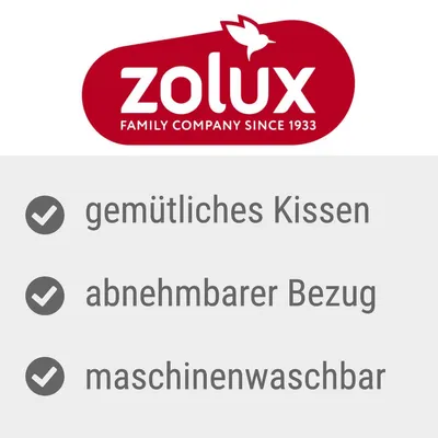Zolux. Gemütliches Kissen, abnehmbarer Bezug, maschinenwaschbar.
