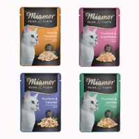 Miamor Feine Filets Huhn & Thunfisch, helle Filetstückchen in Jelly, 100% Filet, Packung mit 24 Portionen.