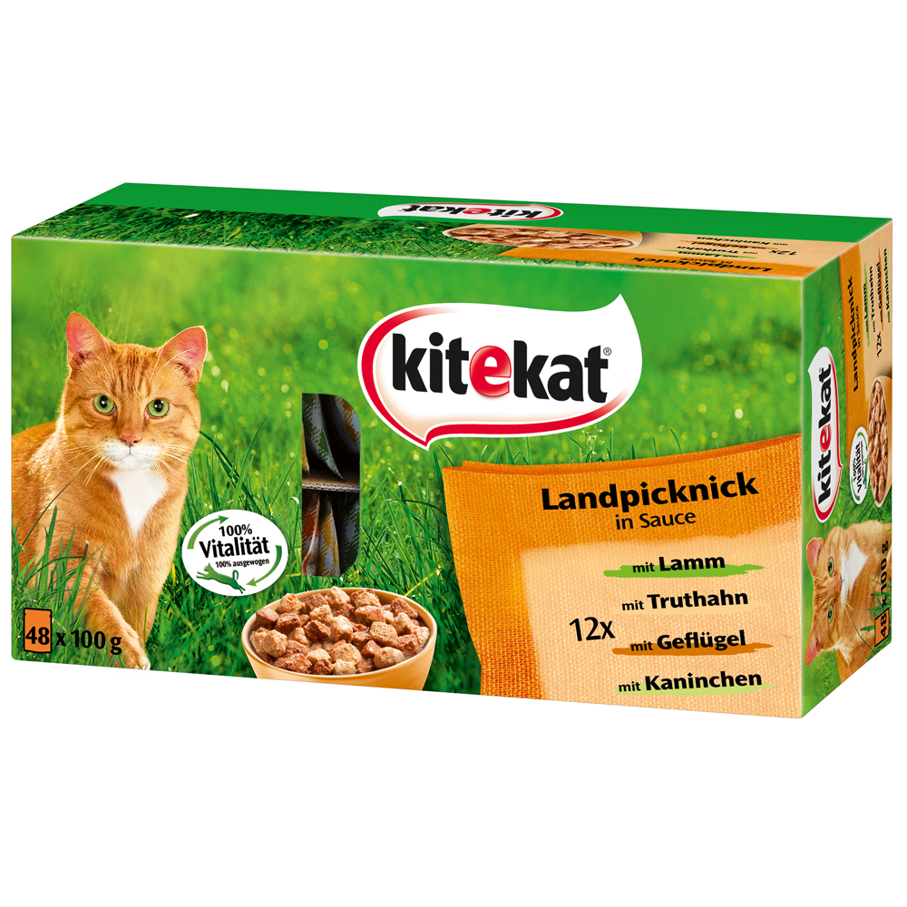 Kitekat in buste 96 x 85 g Umido gatto - Mix in salsa: La Simpatica Canaglia + Picnic in salsa