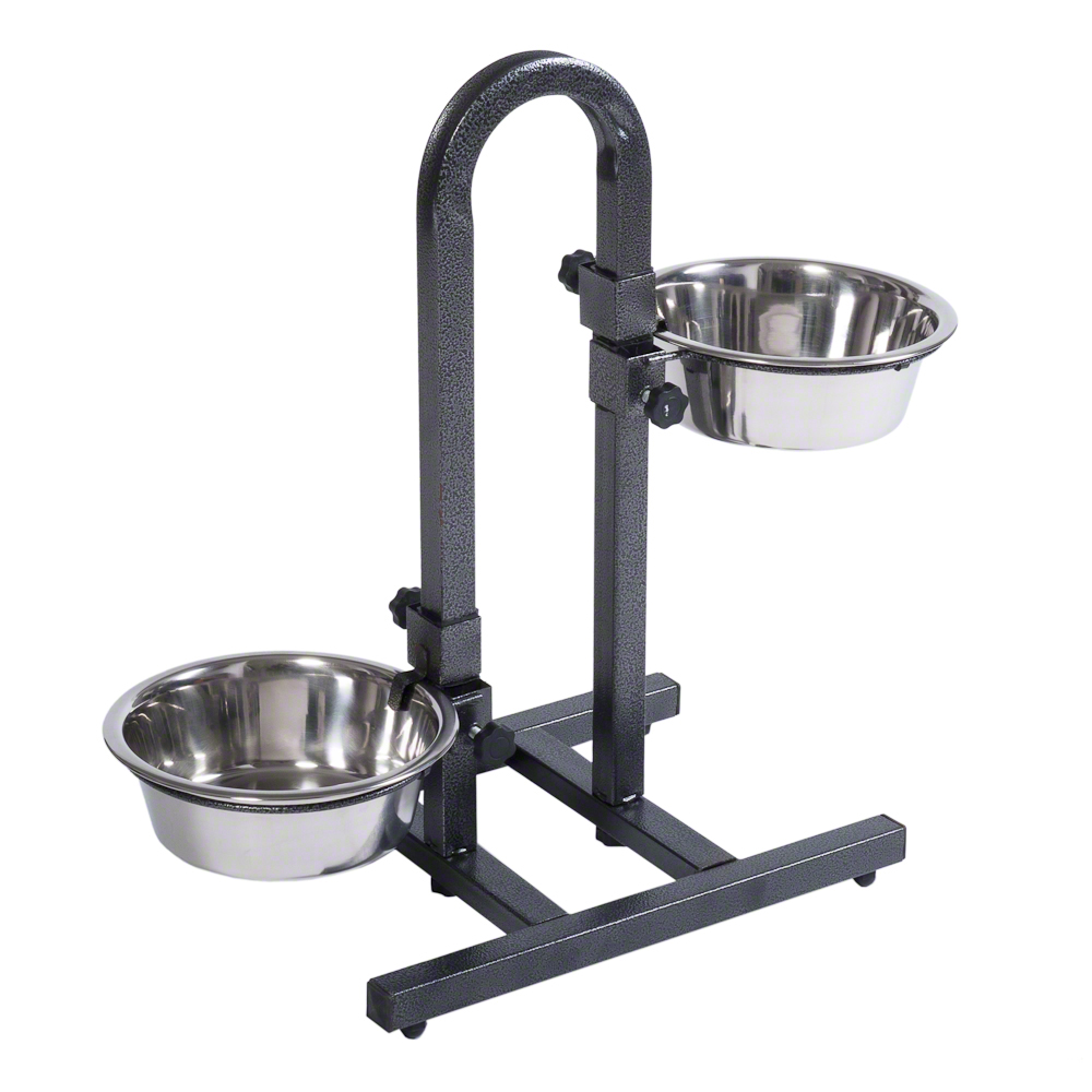 Fotografie produktu: U-stojan na misky včetně 2 nerezových misek - 2 x 1,8 l, Ø 21 cm, výška do 44 cm