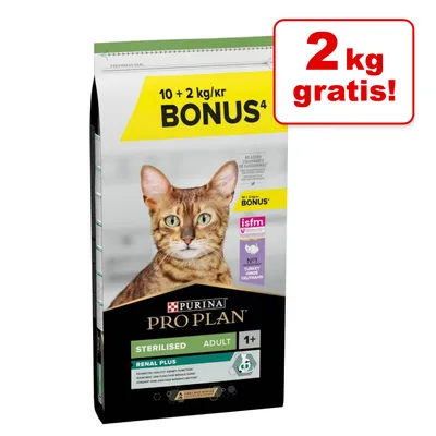 PURINA PRO PLAN Sterilised Adult Renal Plus, 10+2 kg Bonus, 2 kg gratis, isfm Siegel, No.1 Turkey, Trockenfutter für ausgewachsene Katzen ab 1 Jahr. PURINA PRO PLAN Sterilised Adult Renal Plus, 10+2 kg Bonus, 2 kg gratis, isfm Siegel, No.1 Turkey, Trockenfutter für ausgewachsene Katzen ab 1 Jahr.