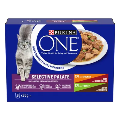 PURINA ONE Selective Palate - Saver Pack: Chicken & Turkey (24 x 85g)