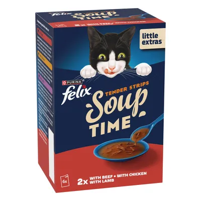 Felix Soup Time Tender Strips 6 x 48g - Fish Selection