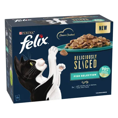 Felix Deliciously Sliced 12 x 80g - Fish Selection in Jelly