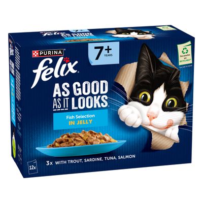 Felix Senior As Good As It Looks 12 x 85g Fish Selection in Jelly (12 x 85g)