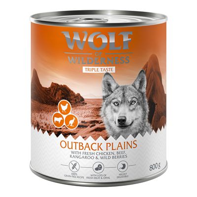 Wolf of Wilderness, The Taste of Canada, 100% kornfri opskrift med frisk oksekød, torsk, kalkun og tranebær, 800 g dåse.