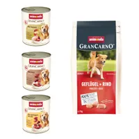 Boîtes animonda GranCarno 6 x 800 g pour chien + croquettes animonda 1 kg offert ! - lot mixte 3 (3 sortes)
