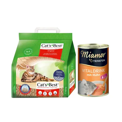 Băutură gratis! Cat's Best Original nisip pentru pisici + 135 ml Miamor Trinkfein Vitaldrink cu Pui - Original 10 l (cca. 4,3 kg) + 135 ml Miamor Trinkfein Vitaldrink cu Pui Băutură gratis! Cat's Best Original nisip pentru pisici + 135 ml Miamor Trinkfein Vitaldrink cu Pui - Original 10 l (cca. 4,3 kg) + 135 ml Miamor Trinkfein Vitaldrink cu Pui