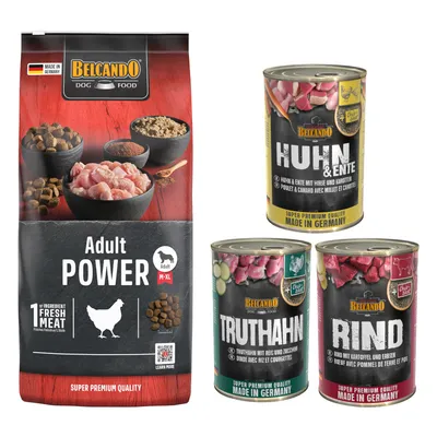 Lot mixte Belcando 15 kg / 12,5 kg + 6 x 400 g pour chien - Adult Power (12,5 kg) Lot mixte Belcando 15 kg / 12,5 kg + 6 x 400 g pour chien - Adult Power (12,5 kg)