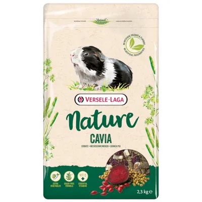 Versele-Laga Nature Cavia, marsunruoka lisätyllä vihanneksella, viljaton koostumus, C-vitamiini, välttämättömät vitamiinit, 2,3 kg.