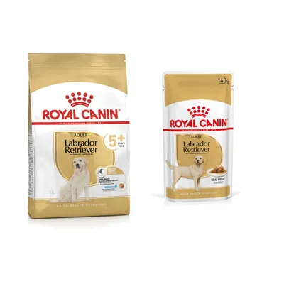 Royal Canin Breed Dry Dog Food + Royal Canin Wet Dog Food - 15% Off! * - Labrador Retriever Adult 5+ (12kg) + Labrador Retriever Adult in Gravy (10 x 140g)