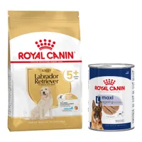 Royal Canin Breed Dry Dog Food + Royal Canin Wet Dog Food - 15% Off! * - Labrador Retriever Adult 5+ (12kg) + Maxi Ageing in Loaf (12 x 410g)