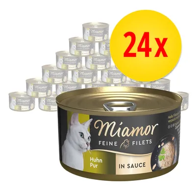 Miamor Feine Filets Huhn Pur in Sauce, 24x Dose, helle Fleischfilets für Katzen. Miamor Feine Filets Huhn Pur in Sauce, 24x Dose, helle Fleischfilets für Katzen.