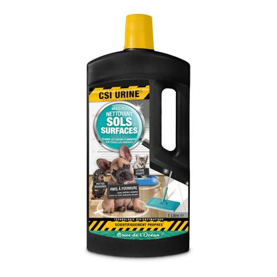 CSI Urine Multi-Pet Reiniger für Böden und Oberflächen, 1 Liter. Bio-enzymatische Technologie, Brise de l'Océan Duft, geeignet für Haustiere, entfernt Tiergerüche und Flecken.