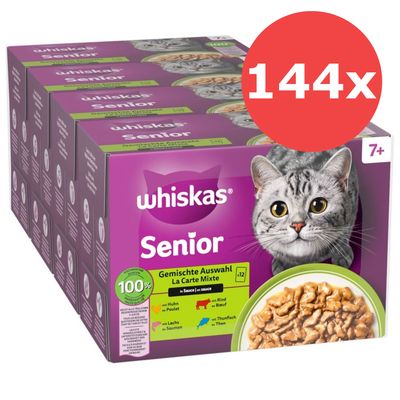Jumbopack Whiskas Senior Frischebeutel 144 x 85 g
