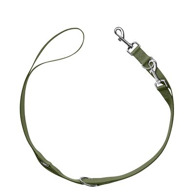 HUNTER Verstellbare Führleine London, olivgrün 200 cm lang, 15 mm breit