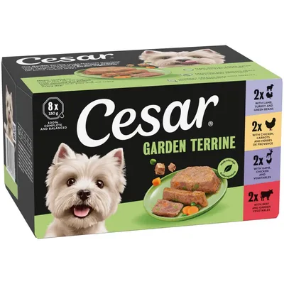 Cesar Garden Terrine Trays in Loaf Mixed Pack - 24 x 150g