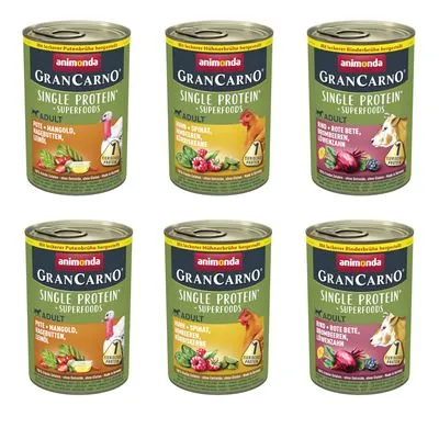 animonda GranCarno Adult Superfoods Gemengd Pakket Hondenvoer animonda GranCarno Adult Superfoods Gemengd Pakket Hondenvoer