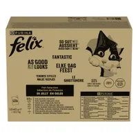Felix Fantastic 120 x 85 g - Jumbopack - Mix variado (Vacuno, pollo, bacalao y atún)