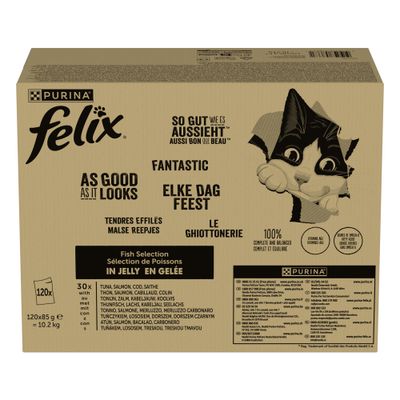 Felix As Good As It Looks Mega Pack 120 x 85g Beef, Chicken, Cod & Tuna
