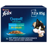 Felix Fantastic DUO kapsičky 12 x 85 g - treska a losos, losos a sardinky, sleď a pstruh, pstruh a makrela