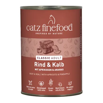 Ekonomipack: catz finefood 12 x 400 g - Nötkött & kalv