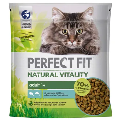 Perfect Fit Natural Vitality Adult 1+ Salmone&Pesce bianco Crocchette gatti - 650 g