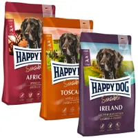 Happy Dog Supreme "Kleine Wereldreis" 3 x 4 kg - Pakket 3: Toscane, Ierland & Afrika