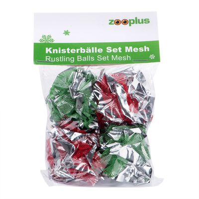 Lot de balles bruissantes en mesh pour chat 4 balles