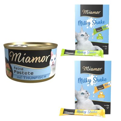 Miamor Pastete, 24 x 85 g + Miamor Milky Shake: indyk, 4 x 20 g i kurczak, 4 x 20 g gratis!