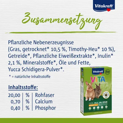 VITA Special Adult Zwergkaninchen - 3 x 600 g