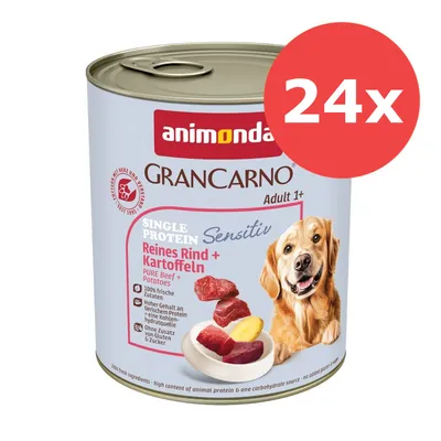 Sparpaket animonda Grancarno Adult Single Protein Sensitiv 24 x 800 g - Reine Pute & Kartoffeln