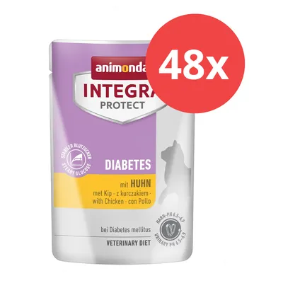 Animonda Integra Protect Diabetes con pollo, 48 sobres. Para nivel estable de glucosa y diabetes mellitus. pH urinario 6,5-6,9. Veterinary Diet. Animonda Integra Protect Diabetes con pollo, 48 sobres. Para nivel estable de glucosa y diabetes mellitus. pH urinario 6,5-6,9. Veterinary Diet.