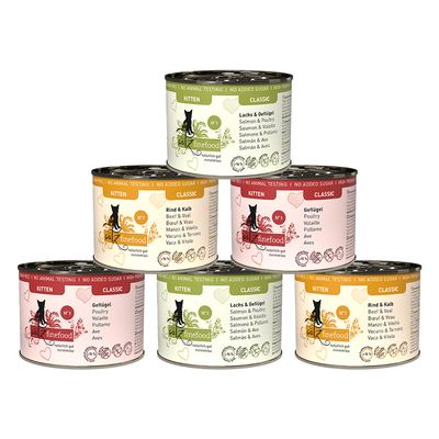 catz finefood Kitten Dosen Mixpaket 1: 3 Sorten (6 x 200 g)