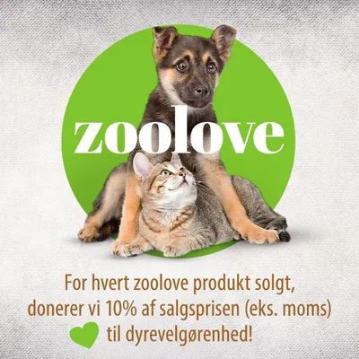 zoolove. For hvert zoolove produkt solgt, donerer vi 10 % af salgsprisen (eks. moms) til dyrevelgørenhed!