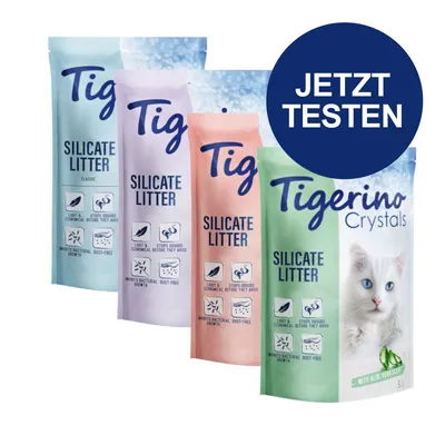 Tigerino Silicate Litter in verschiedenen Varianten: Classic, Aloe Vera, staubfrei, geruchsbindend, antibakteriell. Jetzt testen.