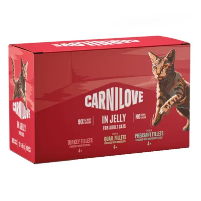 Carnilove Cat pouch 12 x 85 g - lot mixte en gelée (3 variétés) Carnilove Cat pouch 12 x 85 g - lot mixte en gelée (3 variétés)