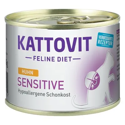 Kattovit Sensitive (Hypoallergeen dieetvoer) Kattenvoer - 12 x 185 g Kip