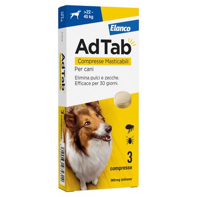 Elanco AdTab compresse masticabili per cani 22-45 kg 3 compresse (900 mg)