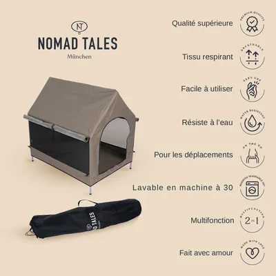 Nomad Tales Spirit Niche transportable pour chien - L 64 x l 89 x H 85 cm