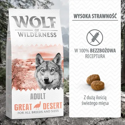 Wolf of Wilderness Adult „Great Desert”, indyk - 2 x 12 kg: nowa receptura