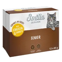 Smilla Senior kawałki w sosie z warzywami, saszetki - Kurczak i marchewka, 12 x 85 g