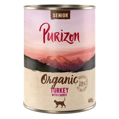 Purizon Organic gazdaságos csomag 12 x 400 g - Új: Senior pulyka & sárgarépa