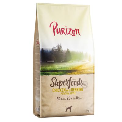 Purizon Superfoods kana, silli, peruna & omena säästöpakkaus: 4 x 1 kg