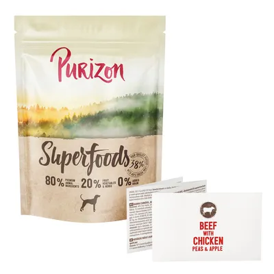 Purizon Superfoods Vită cu pui, mazăre și mere - 4 x 1 kg